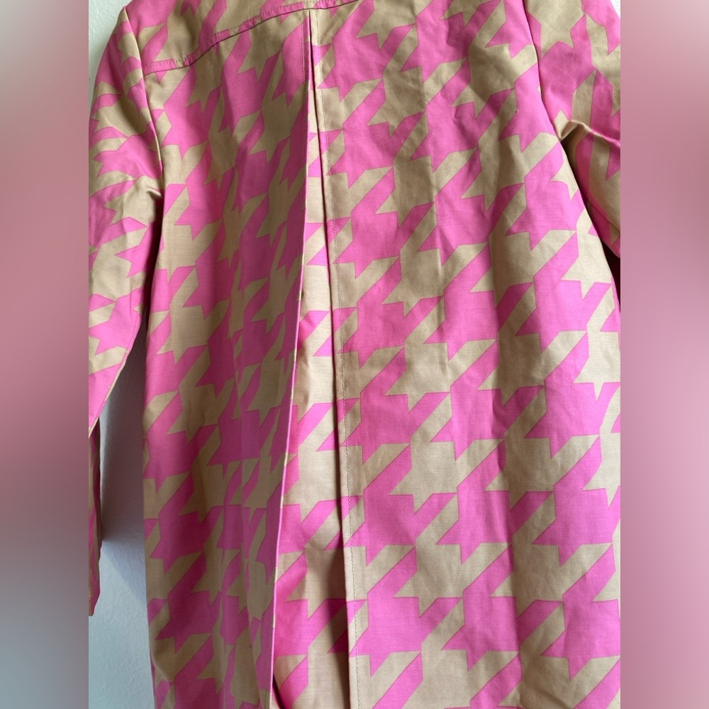 Isaac Mizrahi for Target Houndstooth Trench Coat NWT Pink Tan Size S - Picture 13 of 14